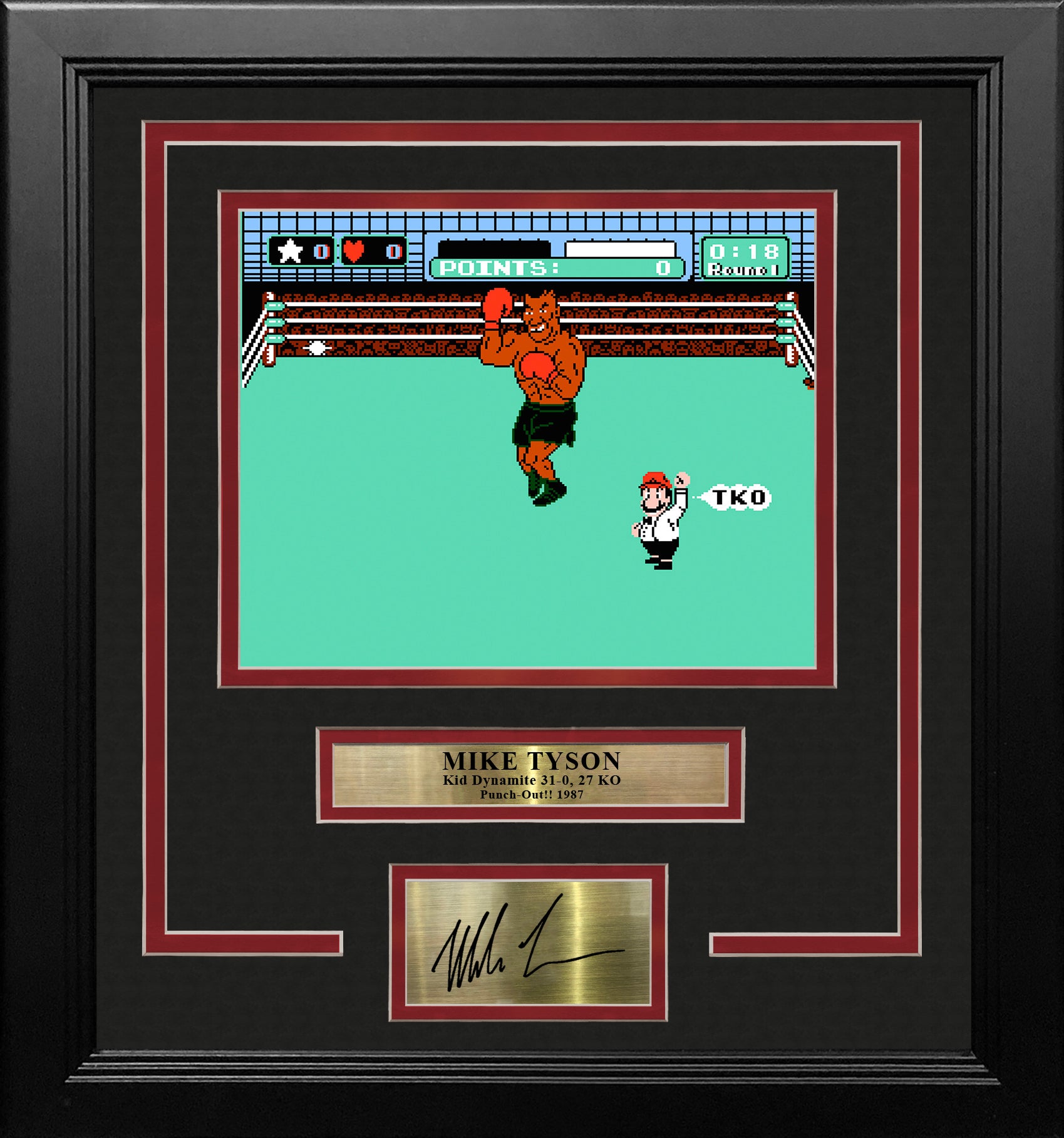 Mike Tyson Punch-Out!! 8" x 10" Framed Video Game Boxing Photo with Engraved Autograph - Dynasty Sports & Framing 