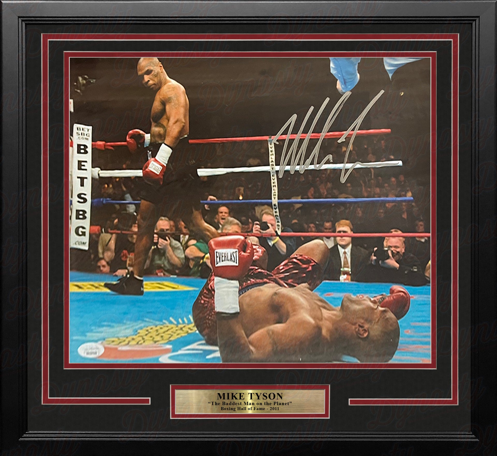 Mike Tyson in Action Autographed Framed Boxing Photo - Dynasty Sports & Framing 