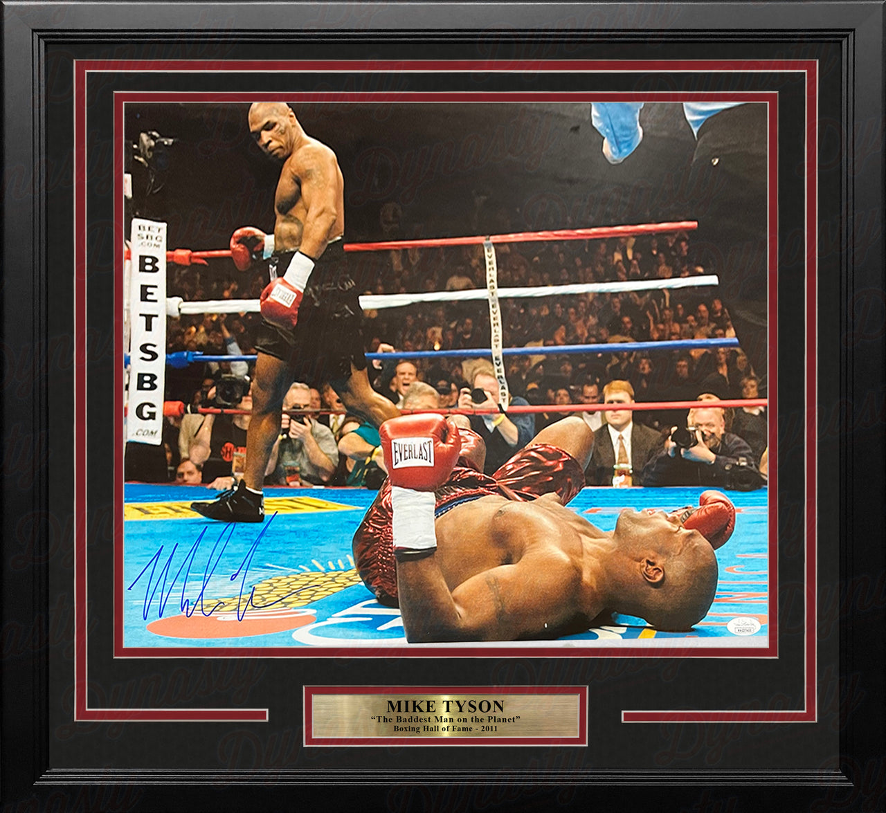 Mike Tyson in Action Autographed Framed Boxing Photo - Dynasty Sports & Framing 