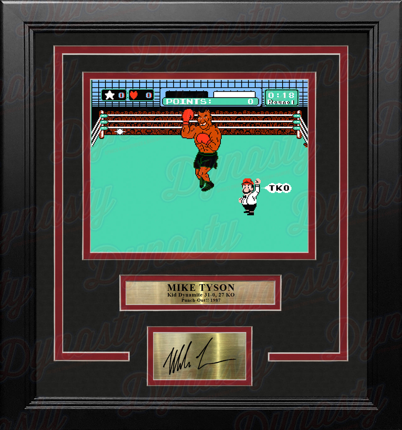 Mike Tyson Punch-Out!! 8" x 10" Framed Video Game Boxing Photo with Engraved Autograph - Dynasty Sports & Framing 