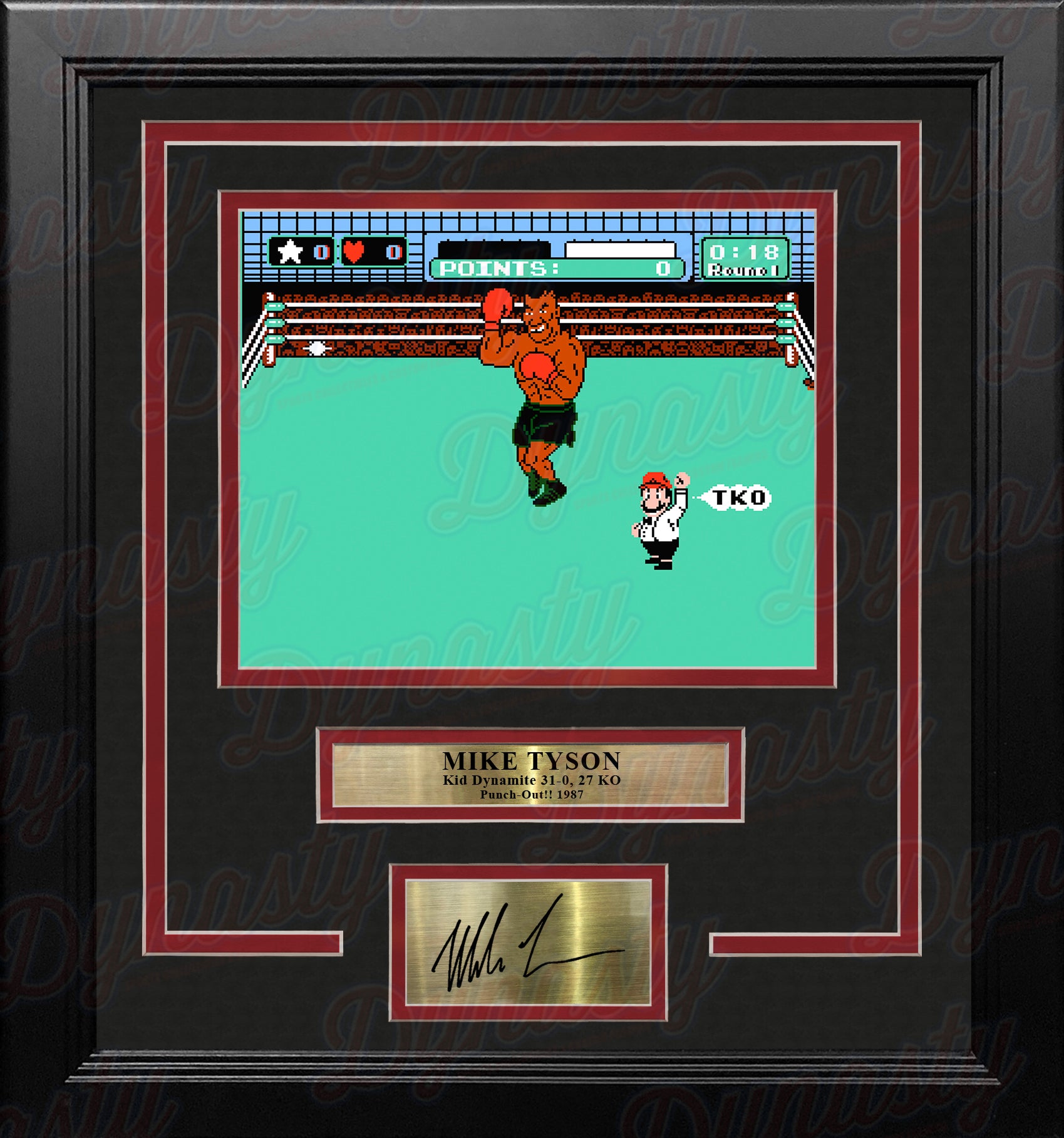 Mike Tyson Punch-Out!! 8" x 10" Framed Video Game Boxing Photo with Engraved Autograph - Dynasty Sports & Framing 