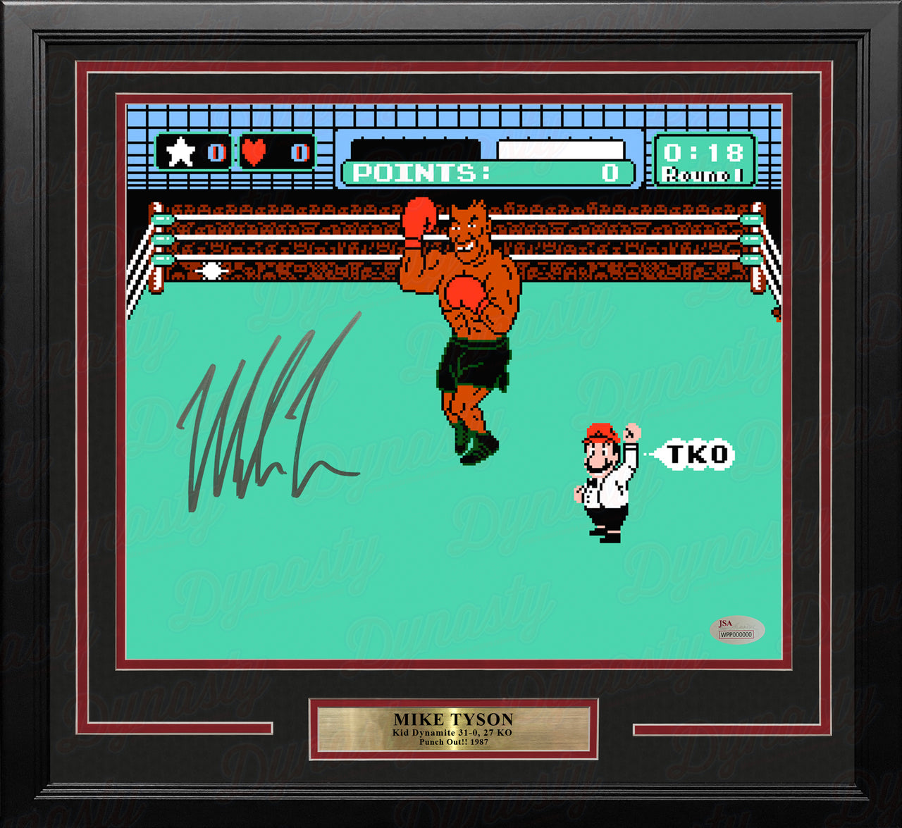 Mike Tyson Punch-Out!! Autographed 11" x 14" Framed Boxing Photo - Dynasty Sports & Framing 
