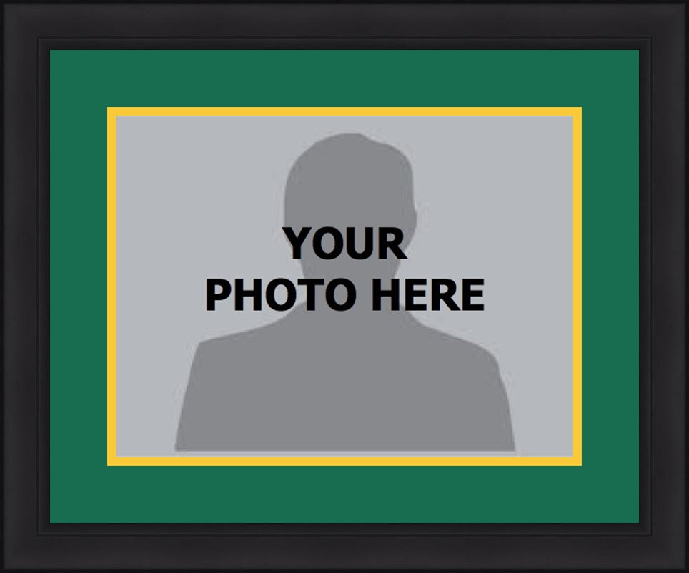 NHL Hockey Photo Picture Frame Kit - Minnesota Wild (Green Matting, Yellow Trim) - Dynasty Sports & Framing 