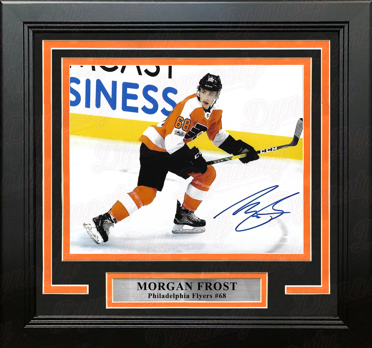 Morgan Frost Skate Autographed Philadelphia Flyers Framed Hockey Photo - Dynasty Sports & Framing 