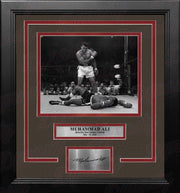 Muhammad Ali Knocks Out Sonny Liston Framed Boxing Photo with Engraved Autograph - Dynasty Sports & Framing 