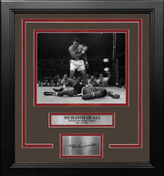 Muhammad Ali Knocks Out Sonny Liston Framed Boxing Photo with Engraved Autograph - Dynasty Sports & Framing 