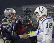 Tom Brady and Peyton Manning 8" x 10" Quarterback Legends Football Photo - Dynasty Sports & Framing 