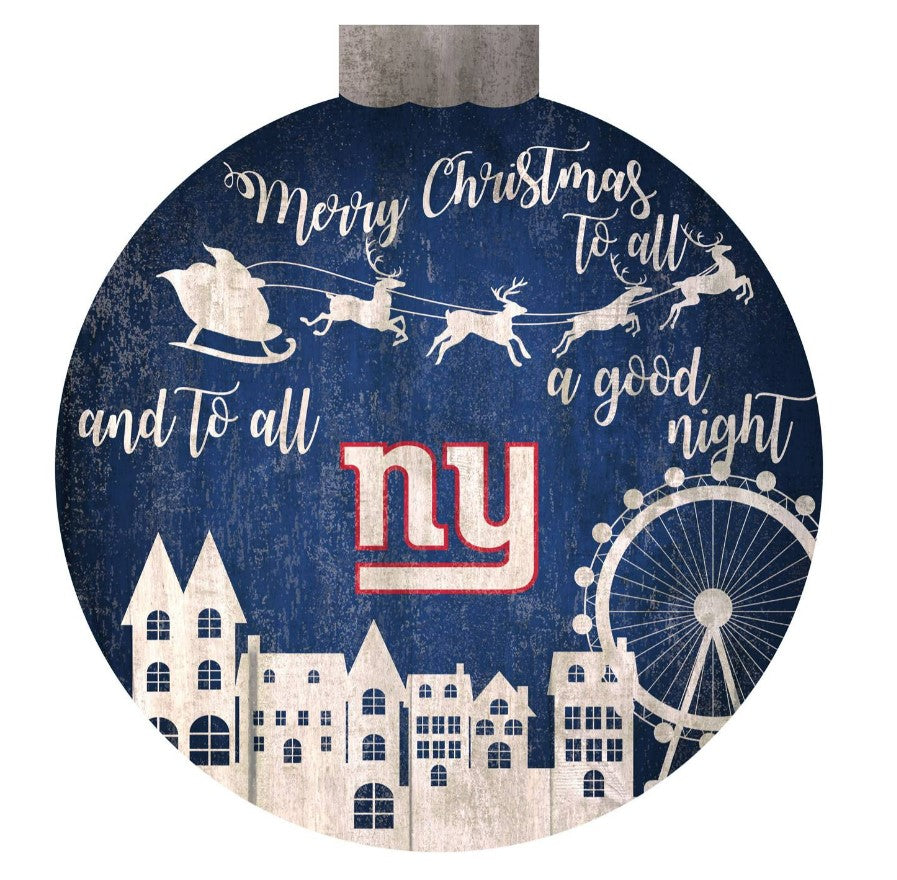 New York Giants 12" Christmas Village Wall Art Wood Sign - Dynasty Sports & Framing 