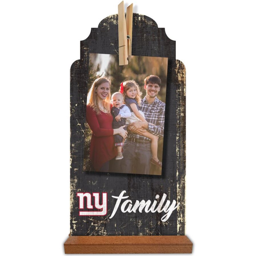 New York Giants 6'' x 12'' Family Clothespin Sign - Dynasty Sports & Framing 