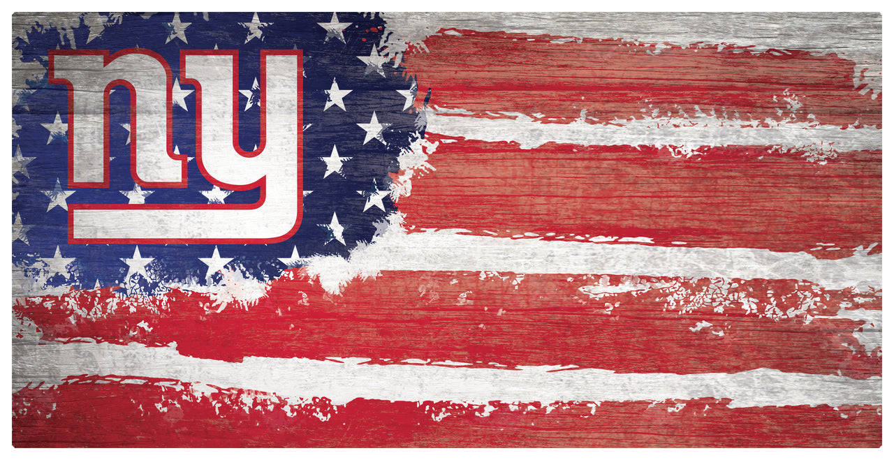New York Giants Team Flag Wooden Sign - Dynasty Sports & Framing 
