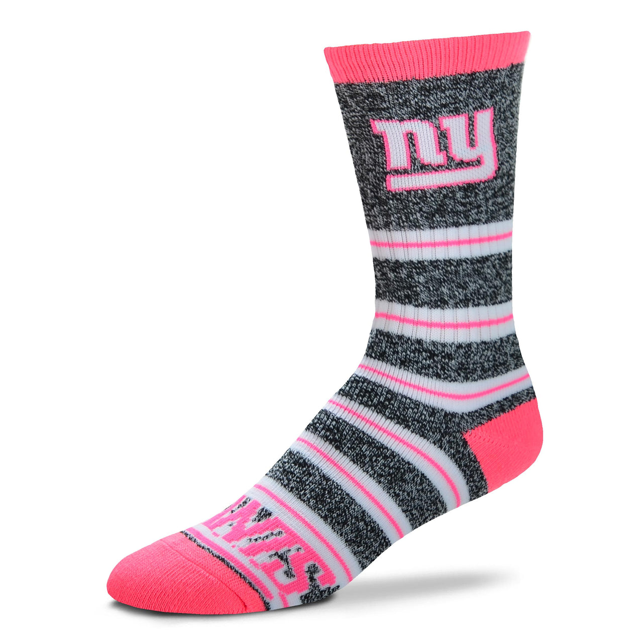 New York Giants Melange Stripe Pink Socks - Dynasty Sports & Framing 