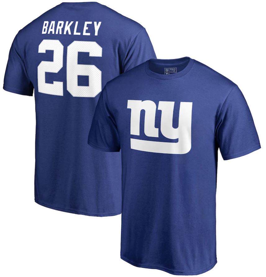 Saquon Barkley New York Giants Name & Number T-Shirt - Dynasty Sports & Framing 