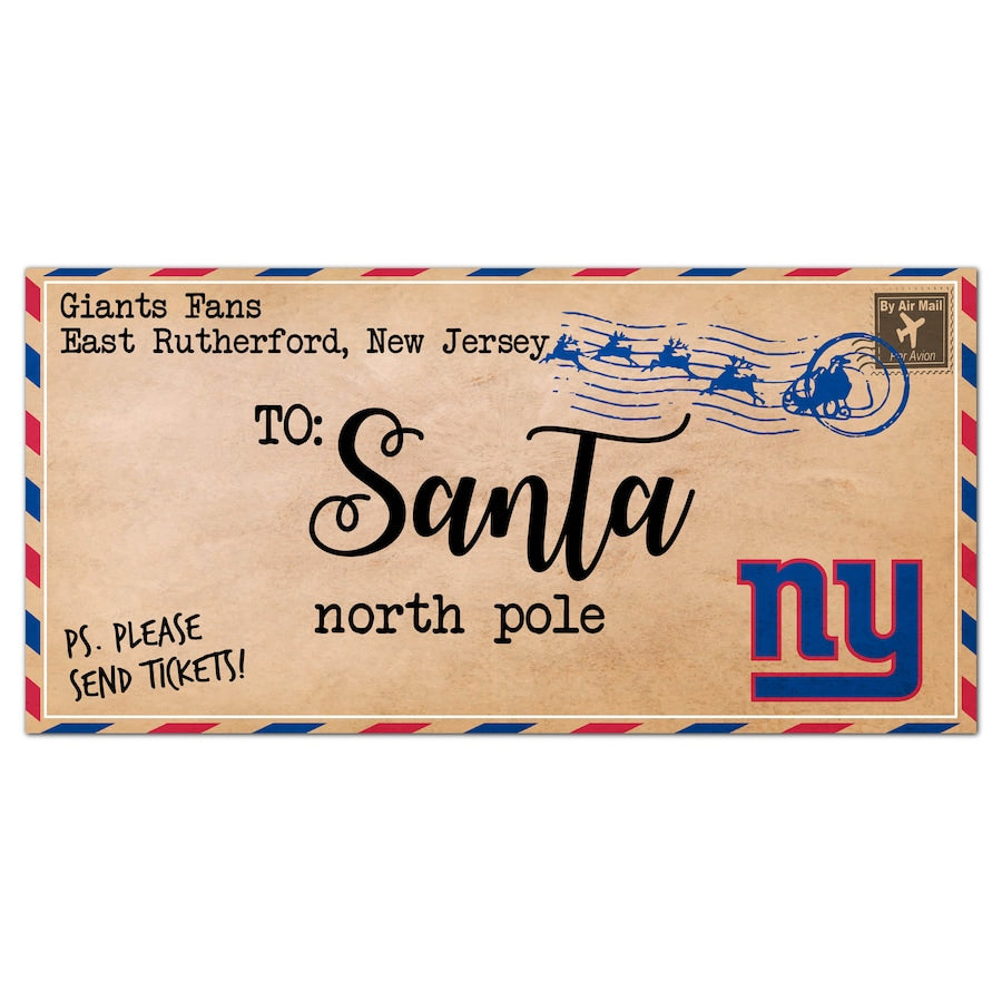 New York Giants 6'' x 12'' Letter to Santa Sign - Dynasty Sports & Framing 