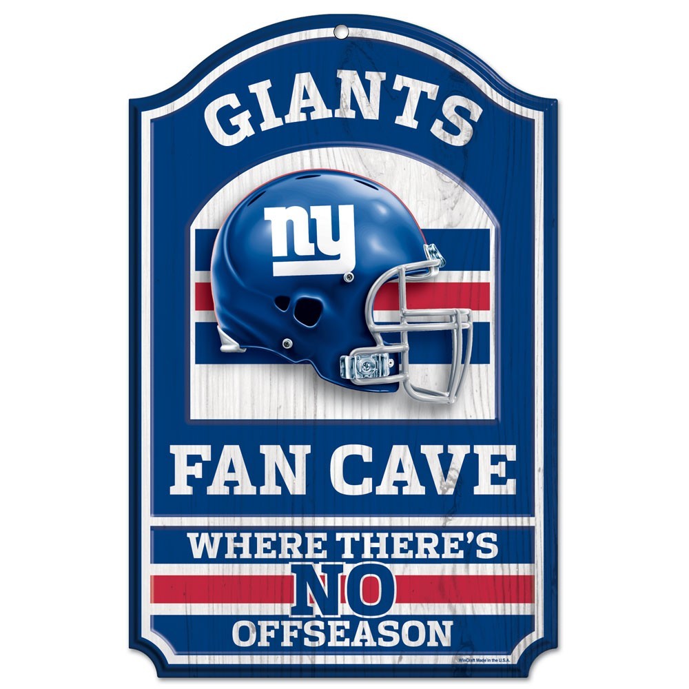 New York Giants Fan Cave 11" x 17" Wood Sign - Dynasty Sports & Framing 