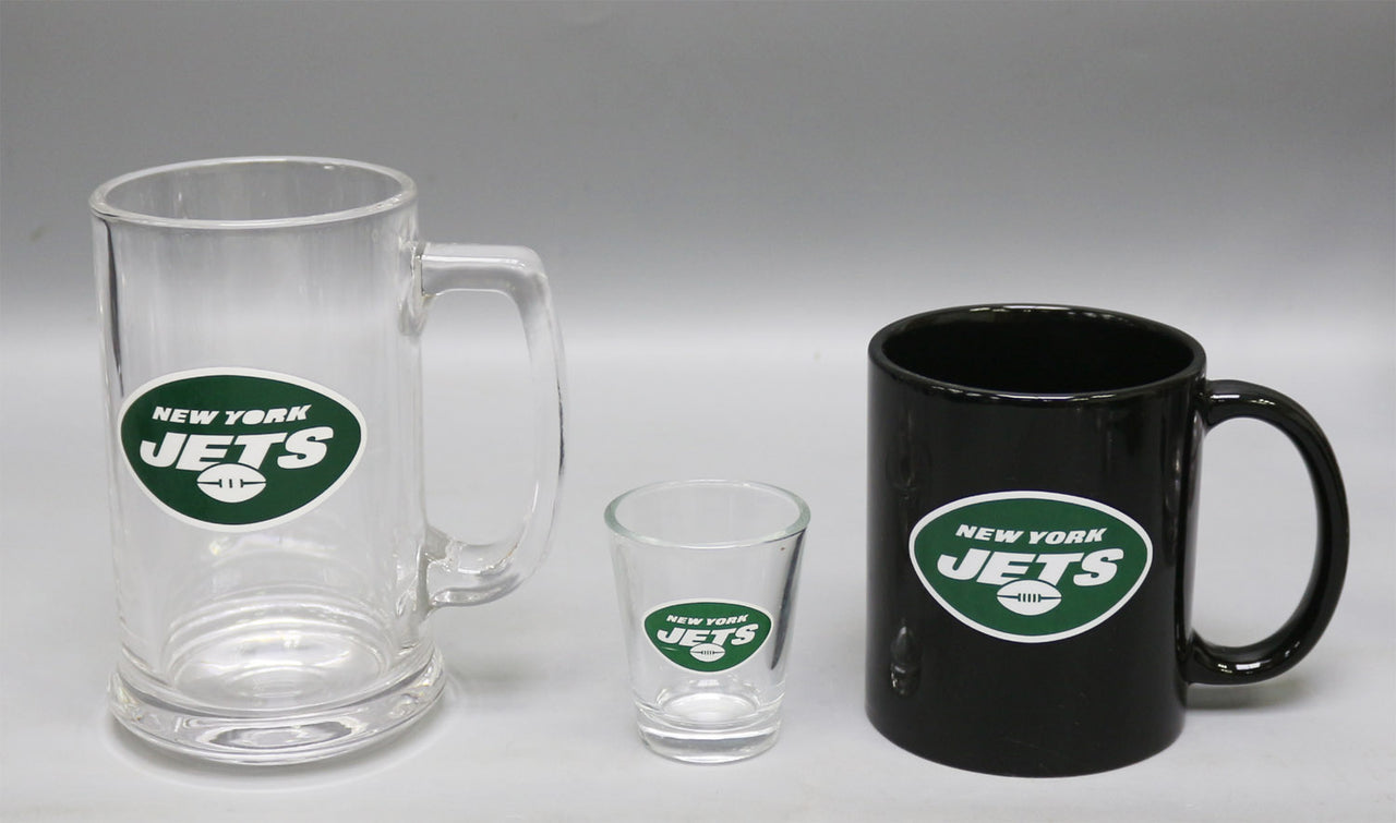 New York Jets 3-Piece Glassware Gift Set - Dynasty Sports & Framing 