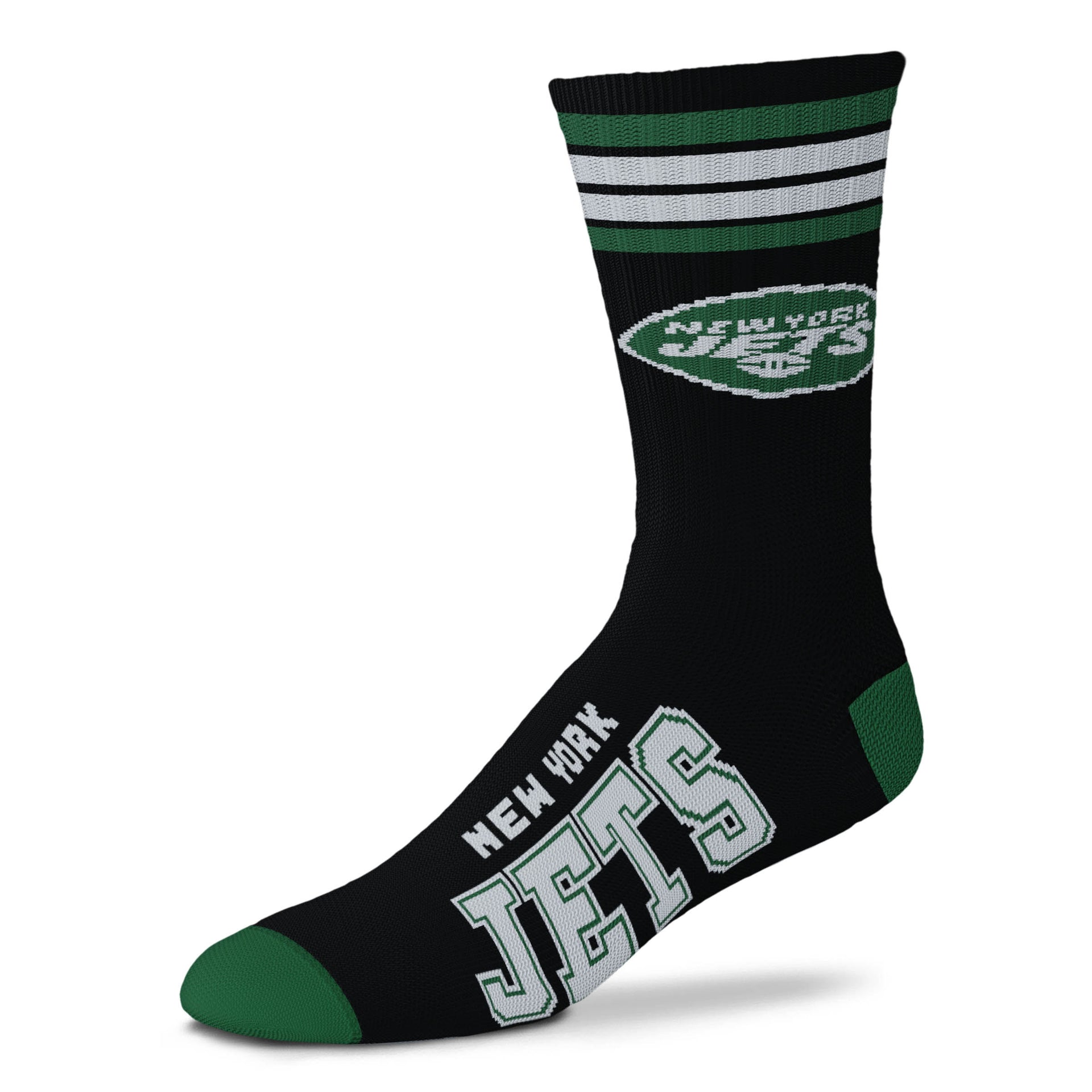 New York Jets Men's 4 Stripe Alternate Deuce Socks - Dynasty Sports & Framing 