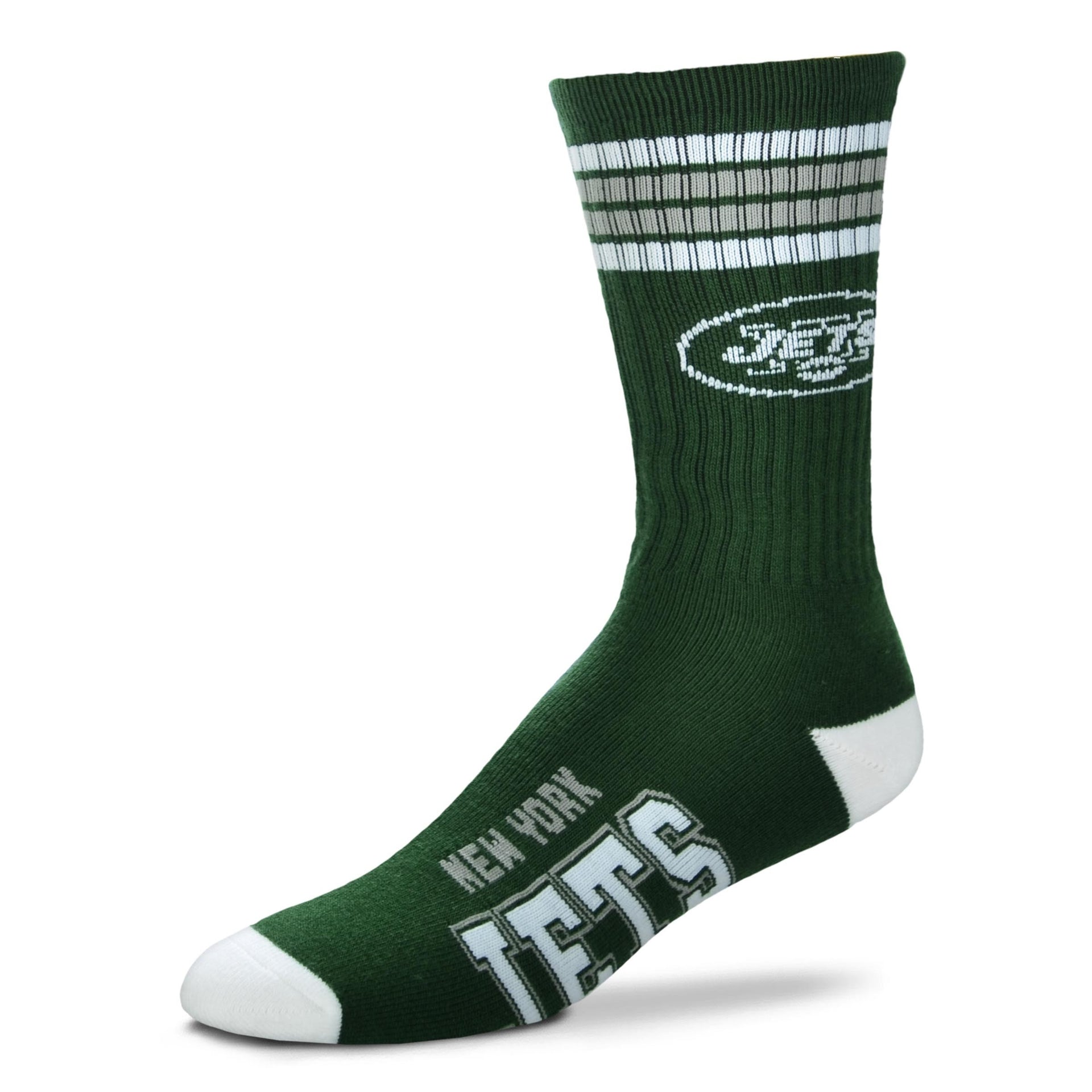 New York Jets Men's 4 Stripe Deuce Socks - Dynasty Sports & Framing 