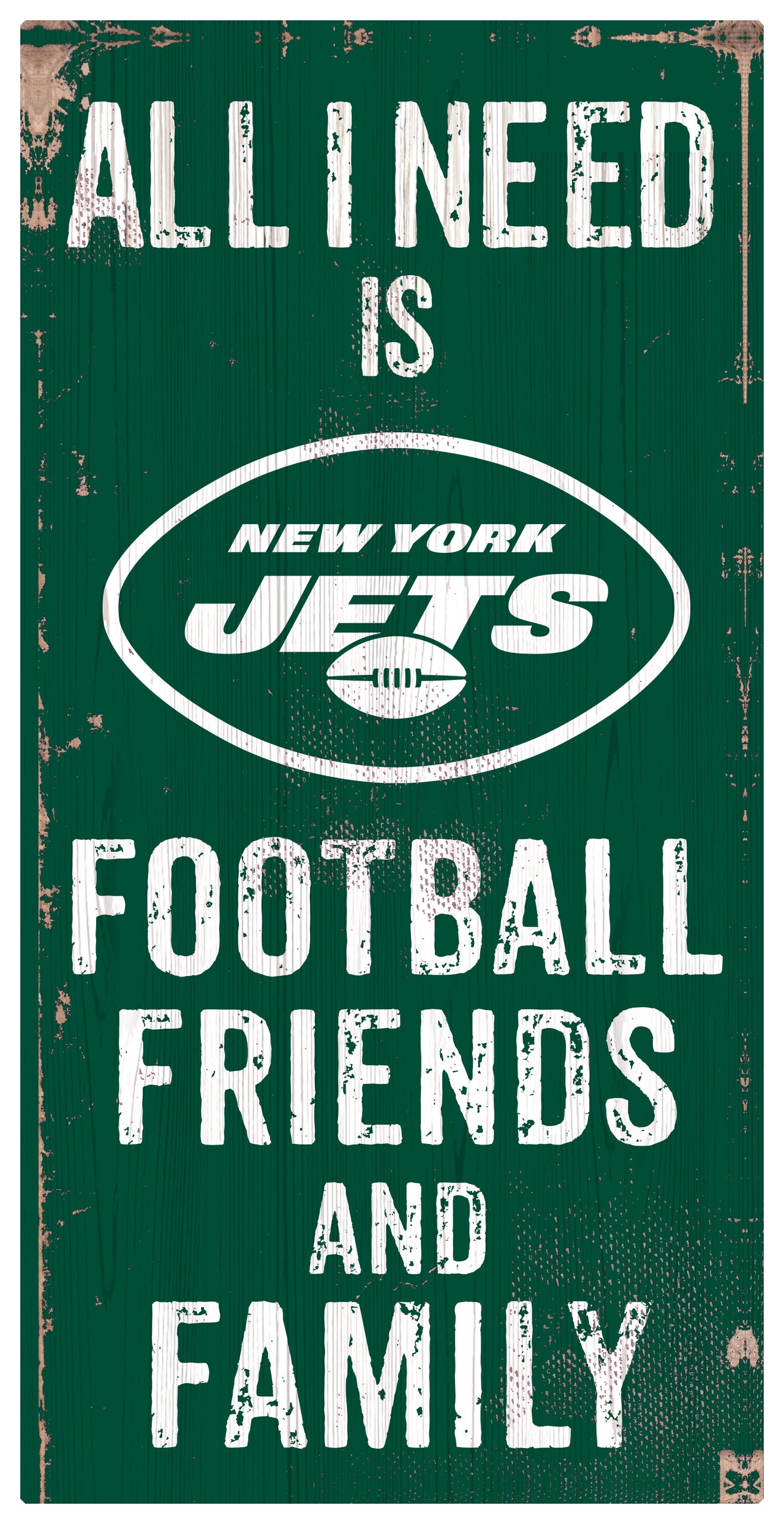 New York Jets Football and My Friends & Family Wood Sign - Dynasty Sports & Framing 