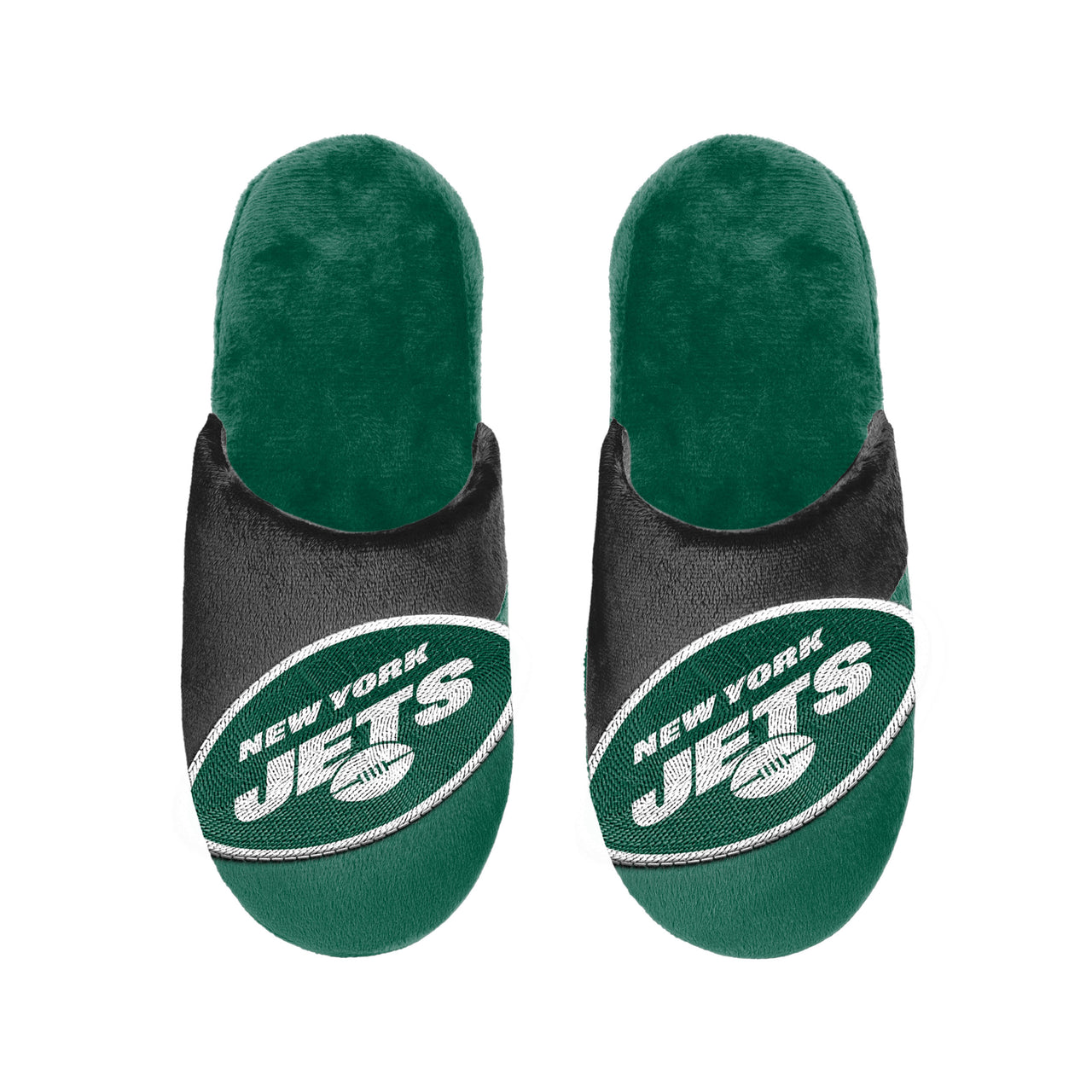 New York Jets Colorblock Big Logo Slippers - Dynasty Sports & Framing 