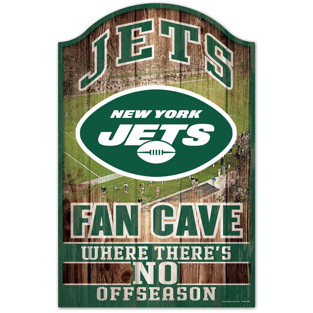 New York Jets Fan Cave 11" x 17" Wood Sign - Dynasty Sports & Framing 