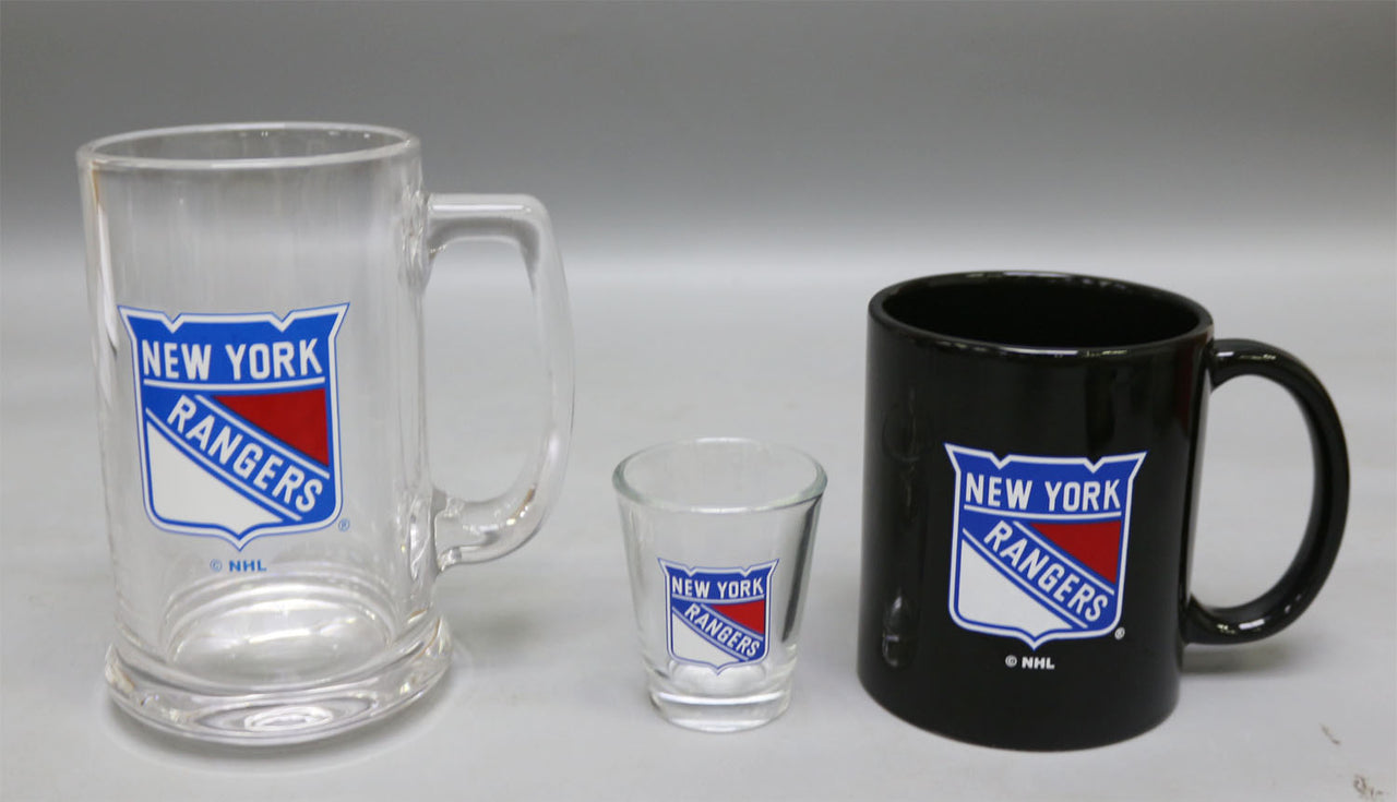New York Rangers 3-Piece Glassware Gift Set - Dynasty Sports & Framing 