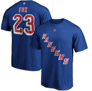 Adam Fox New York Rangers Authentic Stack Name & Number T-Shirt - Blue - Dynasty Sports & Framing 