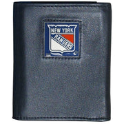 New York Rangers FineGrain Leather Tri-Fold Wallet - Dynasty Sports & Framing 