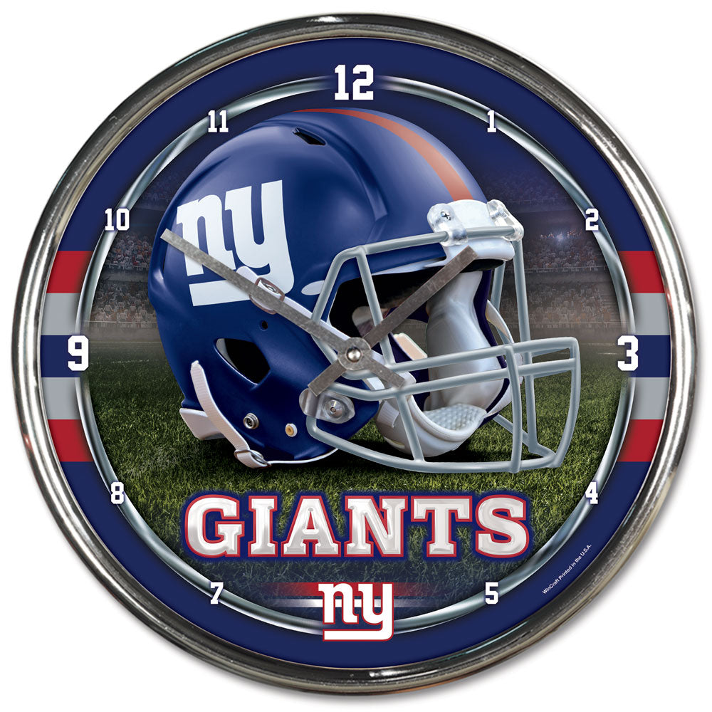 New York Giants Round Chrome Clock - Dynasty Sports & Framing 