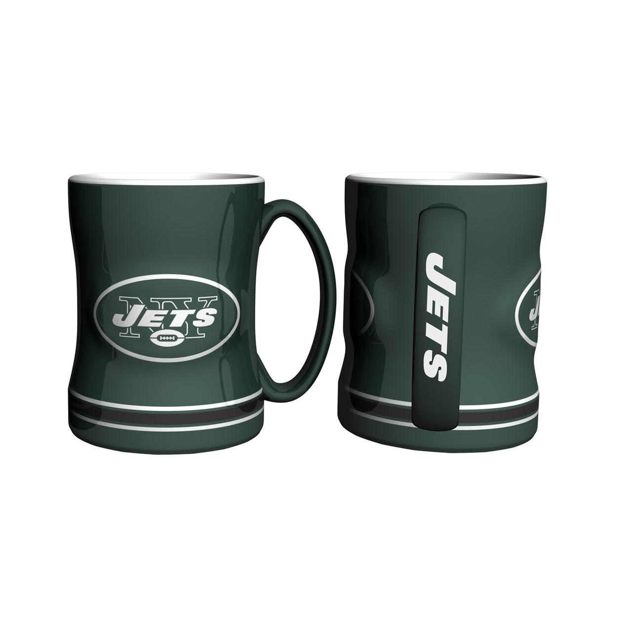 New York Jets NFL Football Logo Relief 14 oz. Mug - Dynasty Sports & Framing 