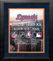 MLB Baseball Photo Picture Frame Kit - Detroit Tigers (Navy Matting, Orange Trim) - Dynasty Sports & Framing 