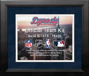 MLB Baseball Photo Picture Frame Kit - Cleveland Indians (Navy Matting, White Trim) - Dynasty Sports & Framing 