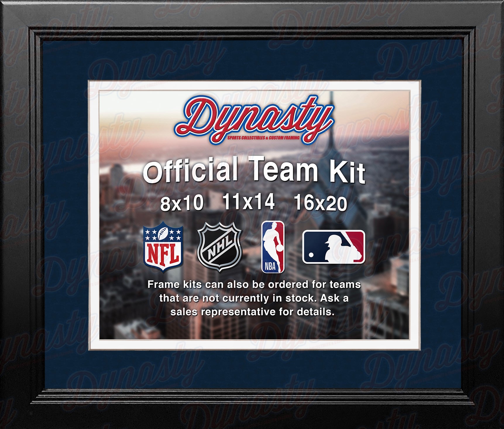 MLB Baseball Photo Picture Frame Kit - San Diego Padres (Navy Matting, White Trim) - Dynasty Sports & Framing 