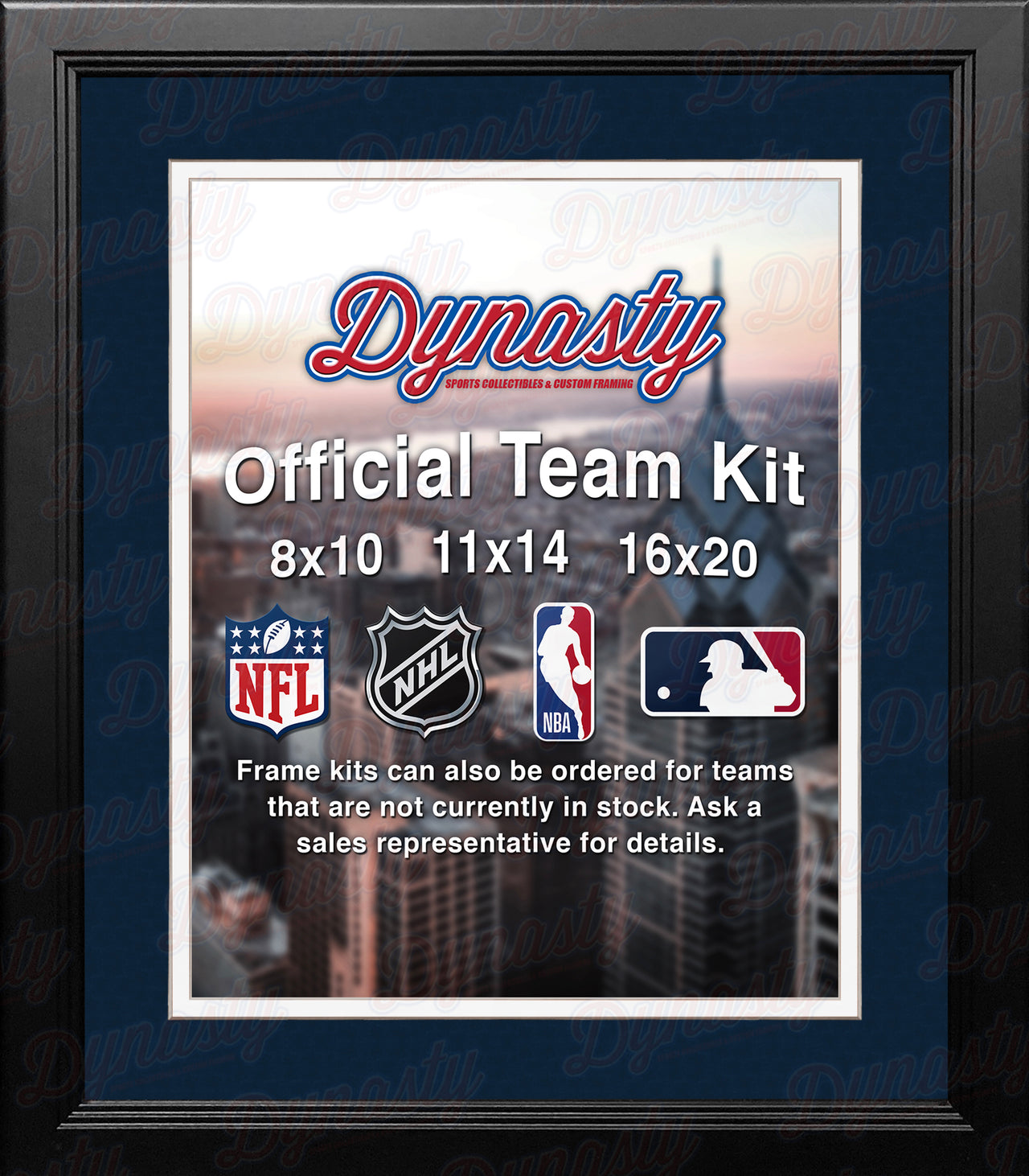 NBA Basketball Photo Picture Frame Kit - Washington Wizards (Navy Matting, White Trim) - Dynasty Sports & Framing 