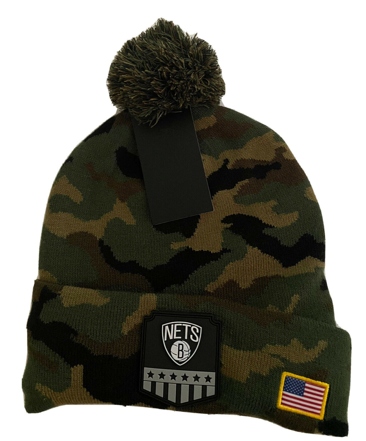 Brooklyn Nets NBA Camo Knit Pom Hat - Dynasty Sports & Framing 
