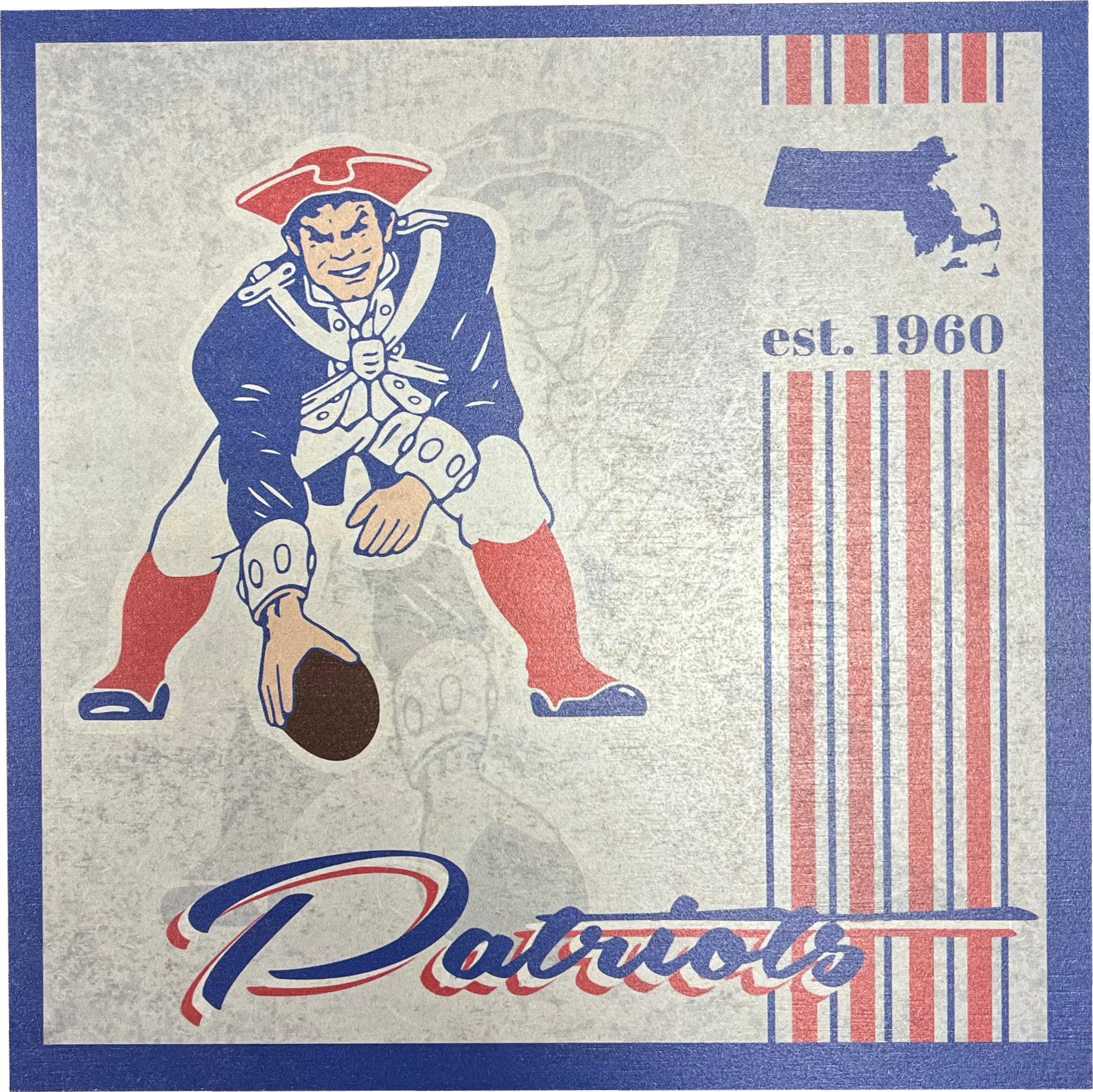 New England Patriots 9.5'' x 9.5'' Throwback Album Wood Sign - Dynasty Sports & Framing 