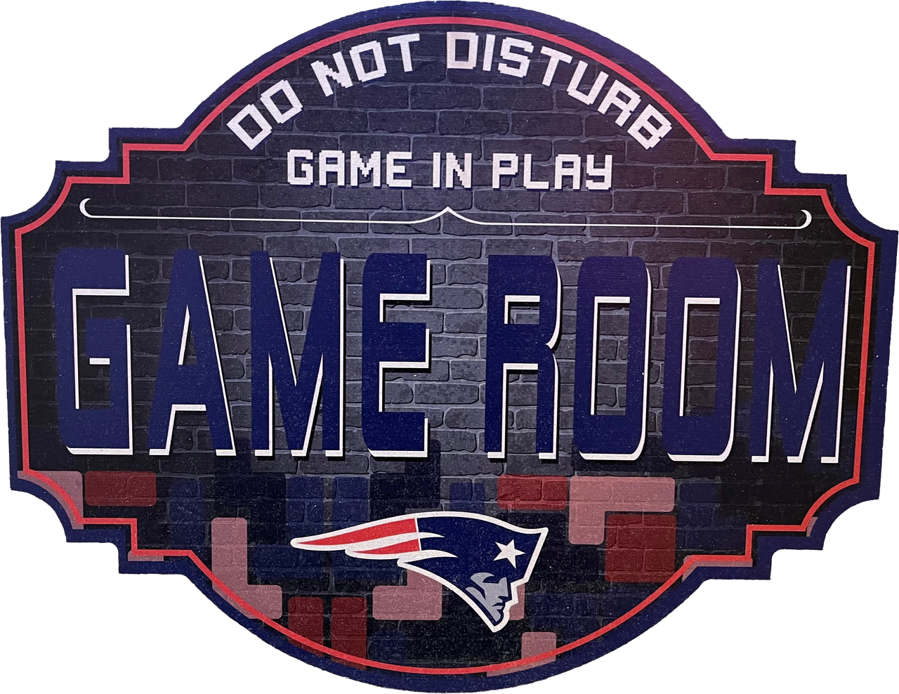 New England Patriots 12" Game Room Wood Sign - Dynasty Sports & Framing 