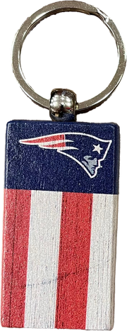 New England Patriots Rectangle Flag Keychain - Dynasty Sports & Framing 