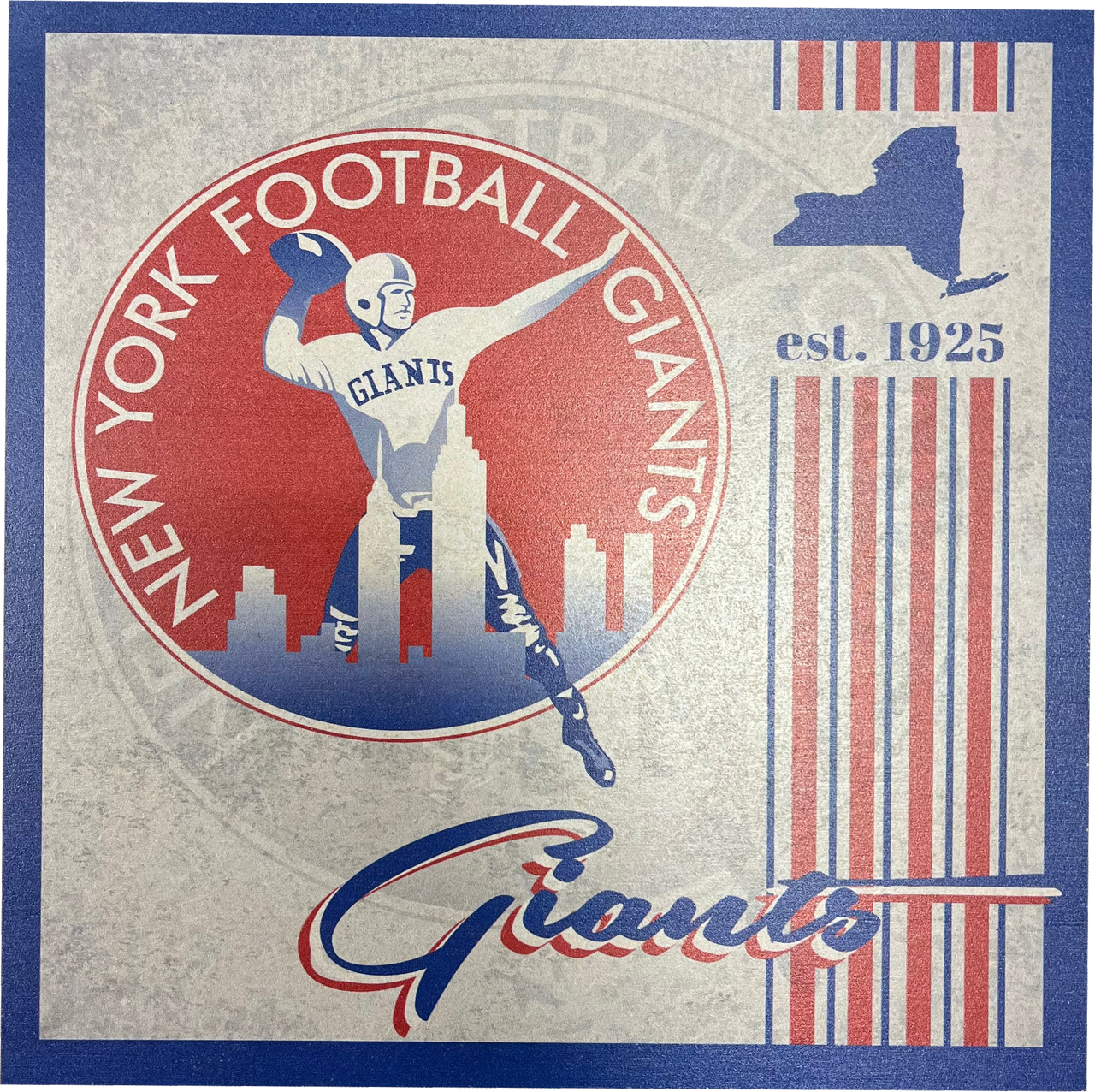 New York Giants 9.5'' x 9.5'' Throwback Album Wood Sign - Dynasty Sports & Framing