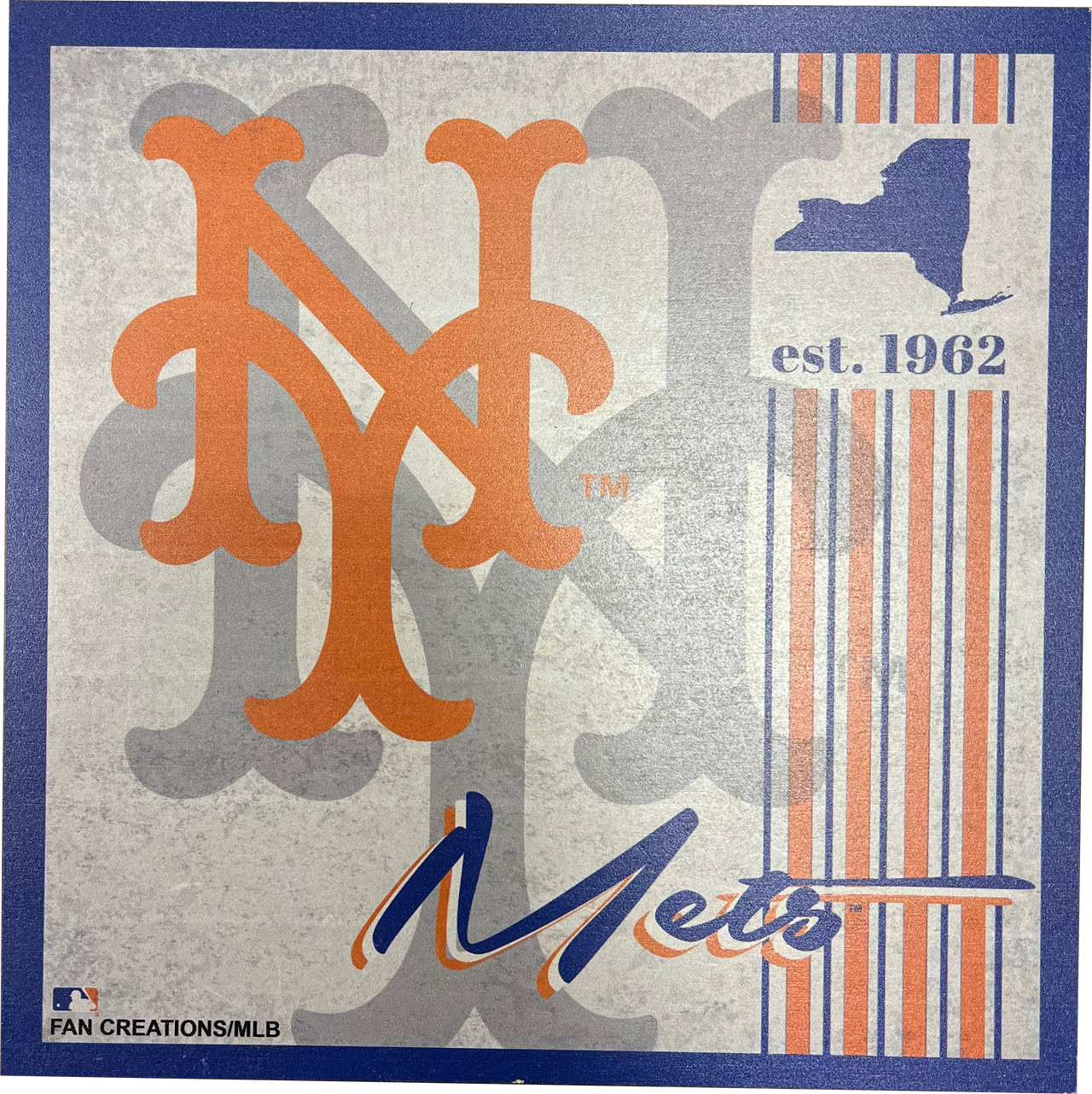New York Mets 9.5'' x 9.5'' Throwback Album Wood Sign - Dynasty Sports & Framing 
