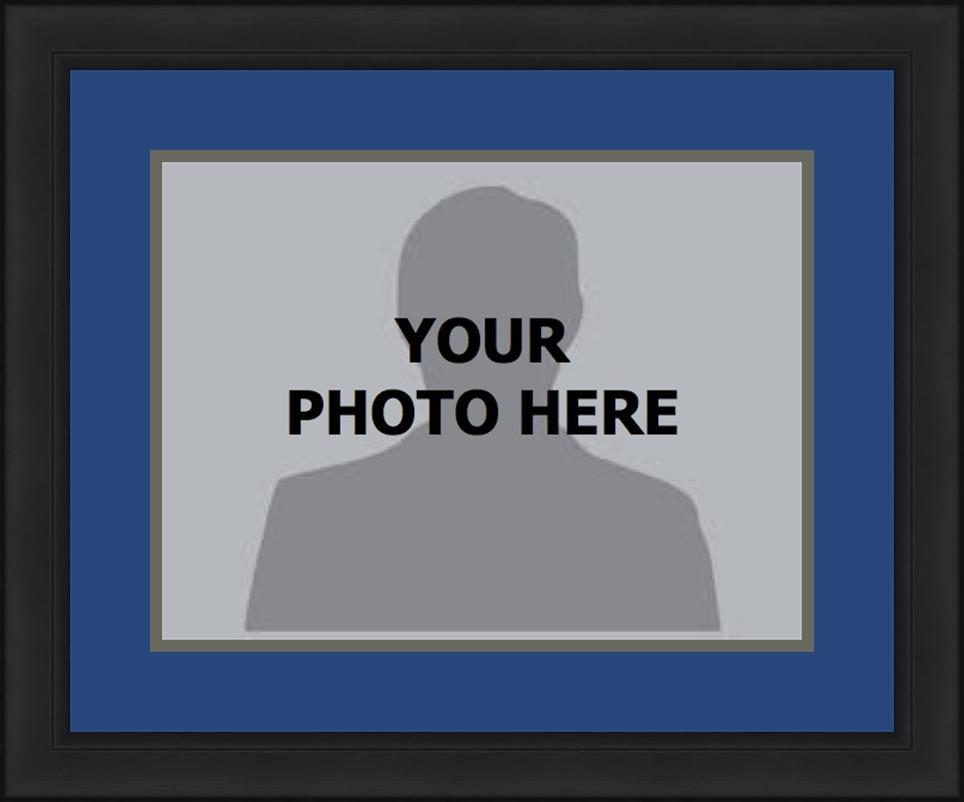 MLB Baseball Photo Picture Frame Kit - Kansas City Royals (Blue Matting, Gray Trim) - Dynasty Sports & Framing