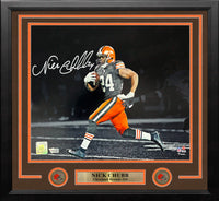 Nick Chubb Blackout Cleveland Browns Autographed 11" x 14" Framed Football Photo - Dynasty Sports & Framing 