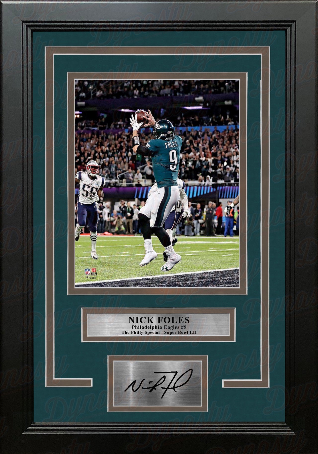 Nick Foles Philadelphia Eagles Philly Special TD Catch 8x10 Framed Photo with Engraved Autograph - Dynasty Sports & Framing