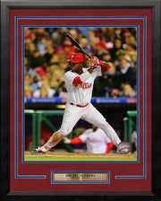 Odubel Herrera Philadelphia Phillies At-Bat MLB Baseball Framed and Matted Photo - Dynasty Sports & Framing 