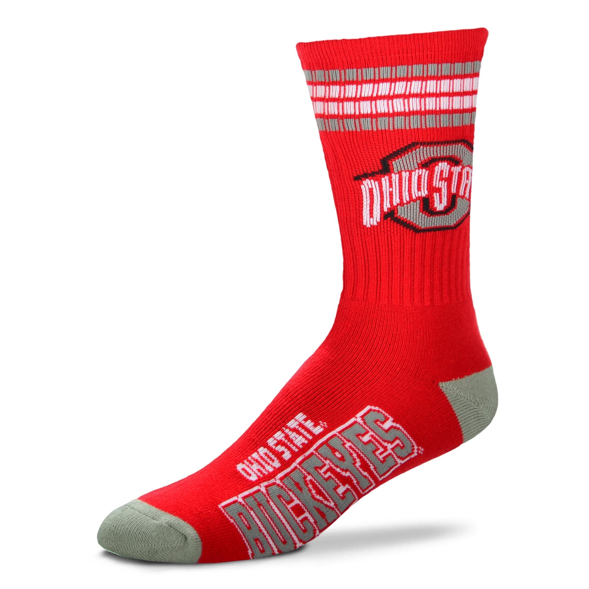 Ohio State Buckeyes Men's 4 Stripe Deuce Socks - Dynasty Sports & Framing 