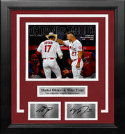 Shohei Ohtani & Mike Trout Los Angeles Angels of Anaheim 8x10 Framed Photo with Engraved Autographs - Dynasty Sports & Framing 