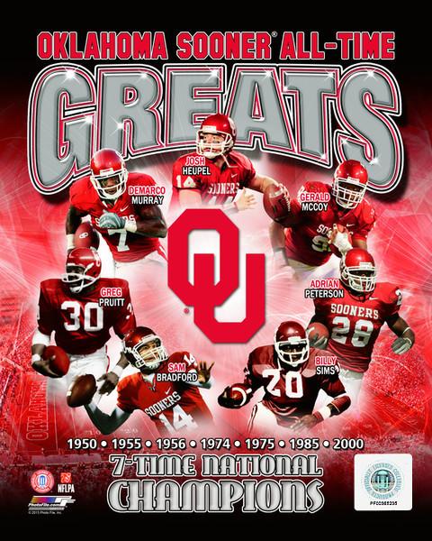 Oklahoma Sooners All-Time Greats NCAA College Football 8" x 10" Photo - Dynasty Sports & Framing 