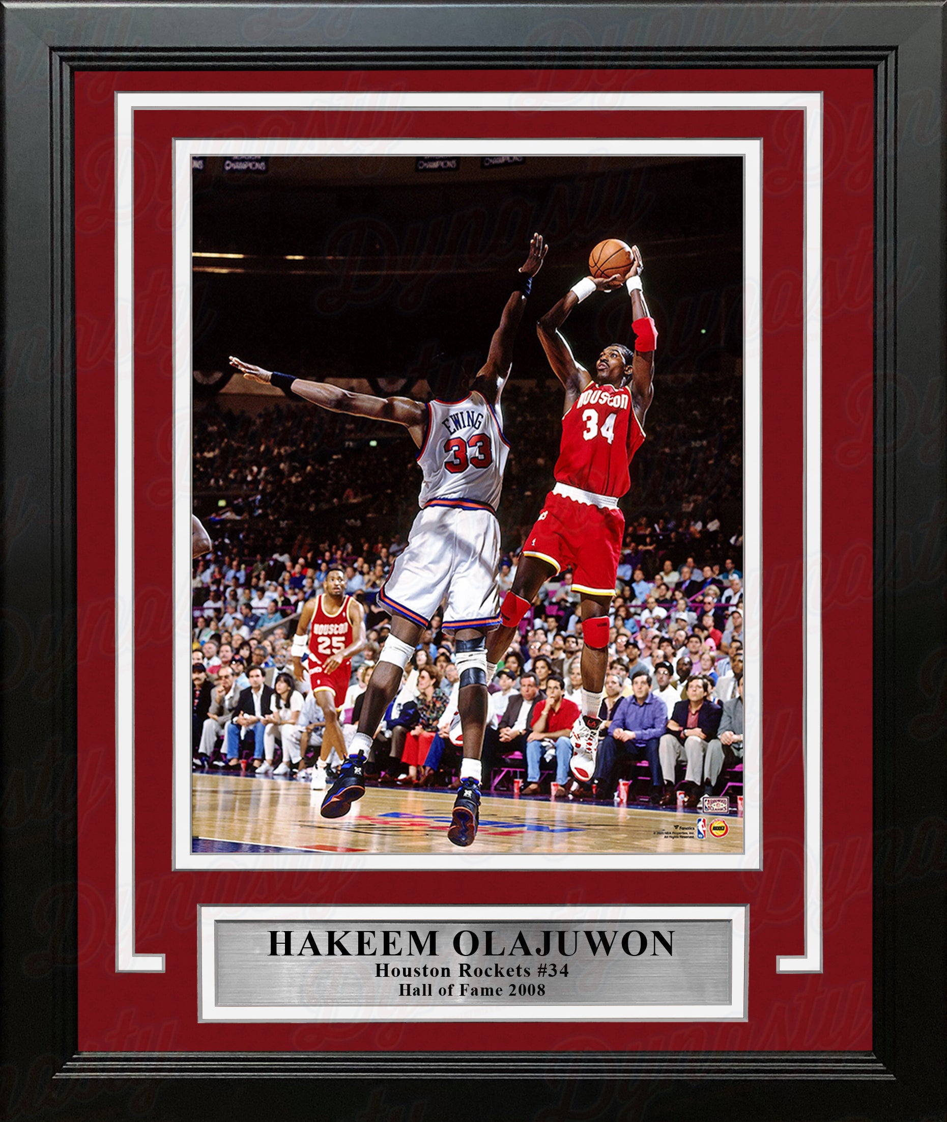 Hakeem Olajuwon in Action Houston Rockets 8" x 10" Framed Basketball Photo - Dynasty Sports & Framing 
