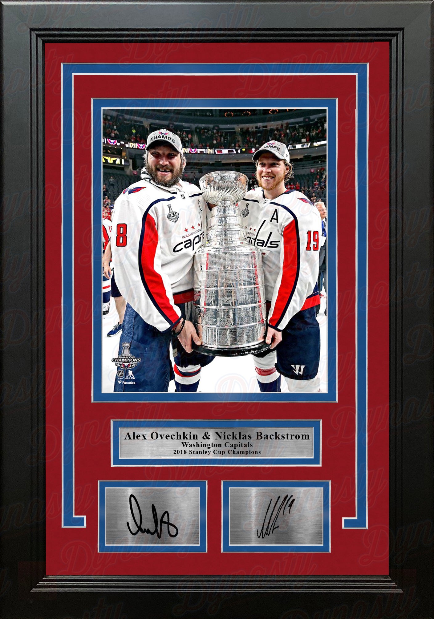 Alex Ovechkin & Nicklas Backstrom Capitals '18 Stanley Cup 8x10 Framed Photo with Engraved Autograph - Dynasty Sports & Framing 