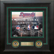 NFL Football Photo Picture Frame Kit - Green Bay Packers (Black Matting, Green Trim) - Dynasty Sports & Framing 