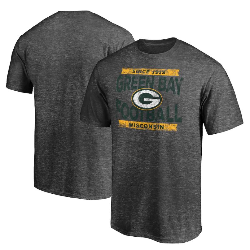 Green Bay Packers Heroic Play T-Shirt - Heathered Charcoal - Dynasty Sports & Framing 